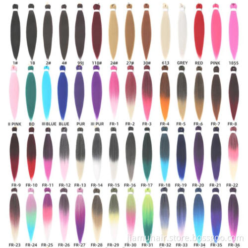 Pre Stretched Braiding Hair Extensions Easy Crochet Braid Hair Bundle Yaki Straight Ombre Synthetic Box Afro Braids